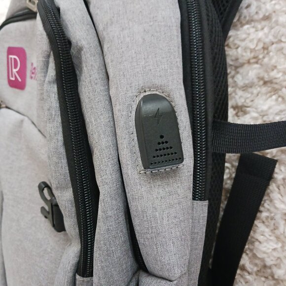 AceHigh Laptop Backpack Case Bag w/HDMI Charging Port Adjustable Straps Grey - Picture 8 of 14